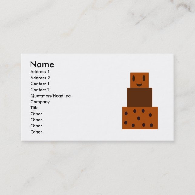 My Happy Chocolate Cake Business Card (Front)