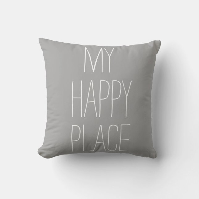 My Happy Place Accent Pillow (Front)