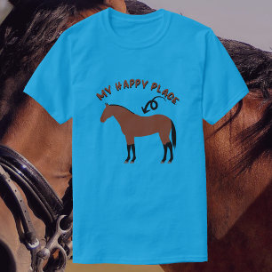 My Happy Place   Bay Horse Riding T-Shirt
