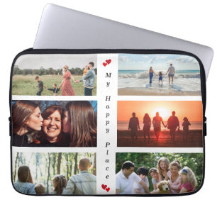 My Happy Place Customizable Family Photo 6 Picture Laptop Sleeve