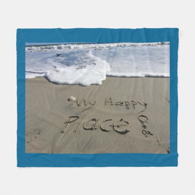 My Happy Place Fleece Blanket (Front (Horizontal))