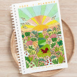 My Happy Place Garden Squirrel Illustration Planner<br><div class="desc">Appreciate the beauty of original and unique art as you plan your days, weeks, and months ahead. Stay organized and inspired and embrace productivity and creativity with our Happy Place Monthly Planner featuring a charming illustration of a sweet squirrel perched on a fence amidst a garden of blooming flowers at...</div>