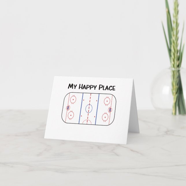 My Happy Place Hockey Rink Blank Any Occasion Card (Front)