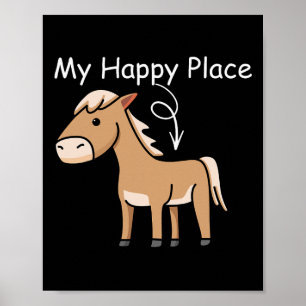 My Happy Place Horseback Riding Equestrian Lover C Poster