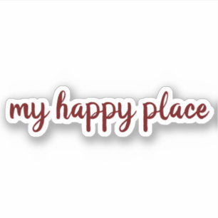 My happy place, in red text Valentine's  Sticker