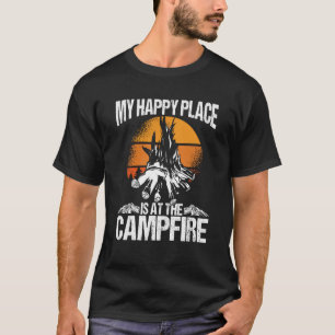 My Happy Place Is A The Campfire Camping T-Shirt