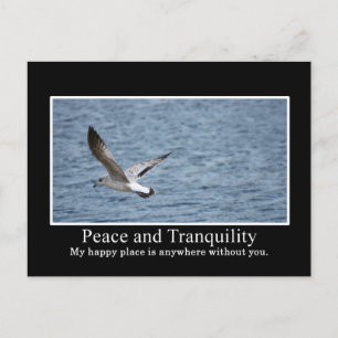 My happy place is somewhere without you postcard