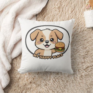 My Happy Place Throw Pillow