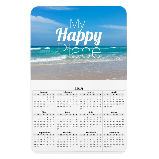 My Happy Place Turquoise Sandy Beach Magnet (Vertical)