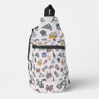 My Happy Place Whimsical Theme Park Vacation Icons Sling Bag