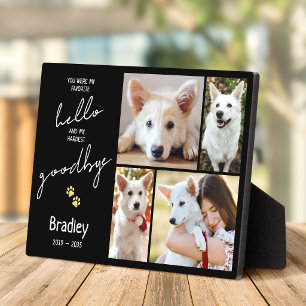 My Hardest Goodbye 4 Photo Pet Loss Memorial Black Plaque