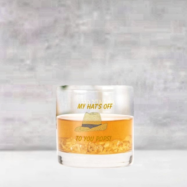 My Hat's Off-Fedora Whiskey Glass (Dad would enjoy his favorite drink, even more, in his My Hat's Off-Fedora Whiskey Glass!)