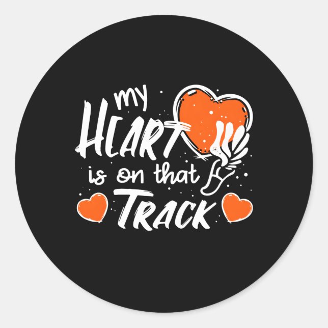 My He Is On T Track Track And Field Mom Classic Round Sticker (Front)