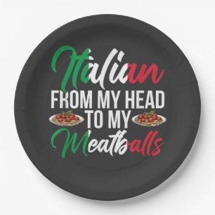 My Head To My Meatballs Paper Plate