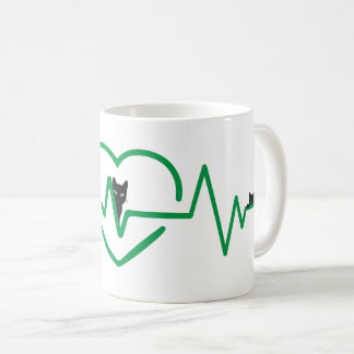 My Heart Beats Black Cats Coffee Mug