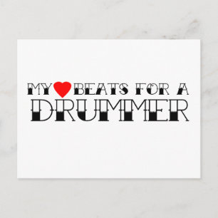 My Heart Beats For A Drummer Postcard