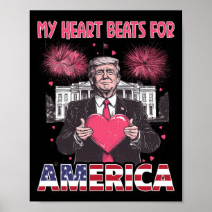 My Heart Beats For America Trump Valentine's Day 1 Poster