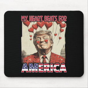 My Heart Beats For America Trump Valentine's Day 2 Mouse Pad