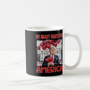 My Heart Beats For America Trump Valentine's Day 4 Coffee Mug
