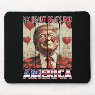 My Heart Beats For America Trump Valentine's Day 5 Mouse Pad