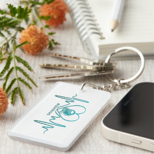 My Heart Beats for Aquarius Zodiac Sign Keychain