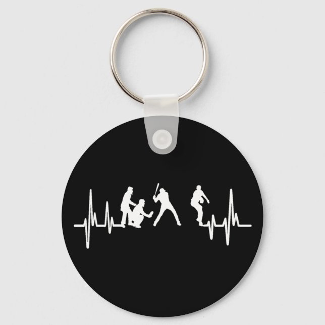 My Heart Beats For Baseball Keychain (Front)