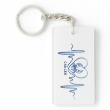 My Heart Beats for Cancer Zodiac Sign Keychain