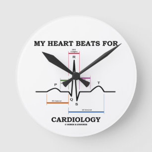 My Heart Beats For Cardiology (ECG / EKG) Round Clock