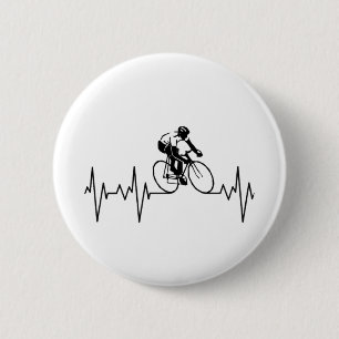 My Heart Beats For Cycling. 2 Inch Round Button