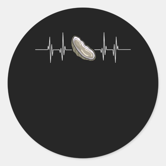 My heart beats for Oyster fun pun Oyster cracker Classic Round Sticker (Front)