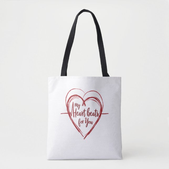 My Heart Beats for You Tote Bag (Front)