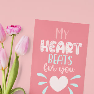 My Heart Beats for You Valentine's Day card