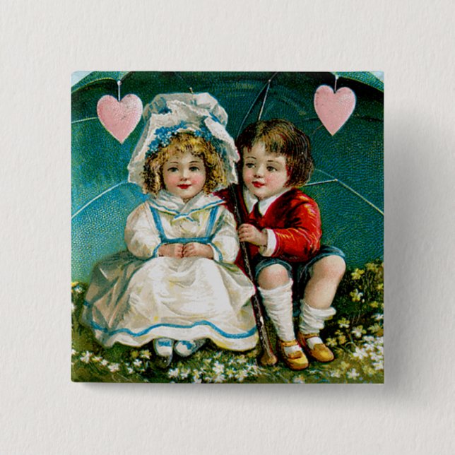 My Heart Beats Warm... 2 Inch Square Button (Front)