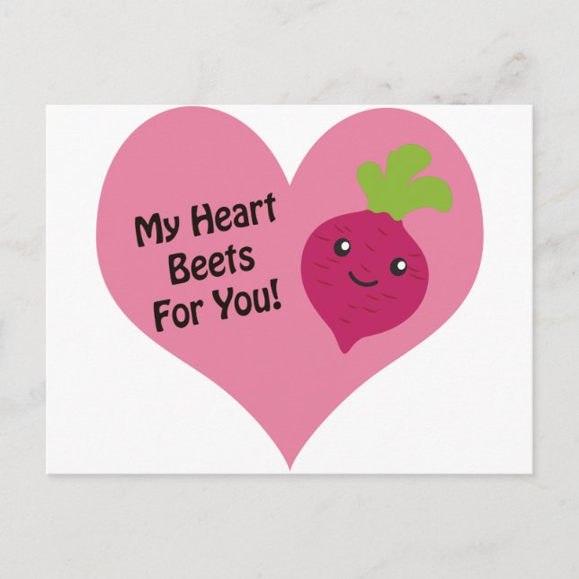 My Heart Beets for you Postcard (Front)
