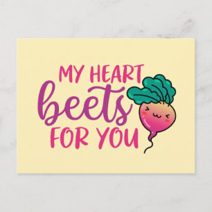 My Heart Beets For You Pun Funny Valentine's Day Postcard
