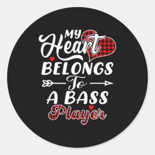 My Heart Belongs To A B Player Shirt Funny Valenti Classic Round Sticker