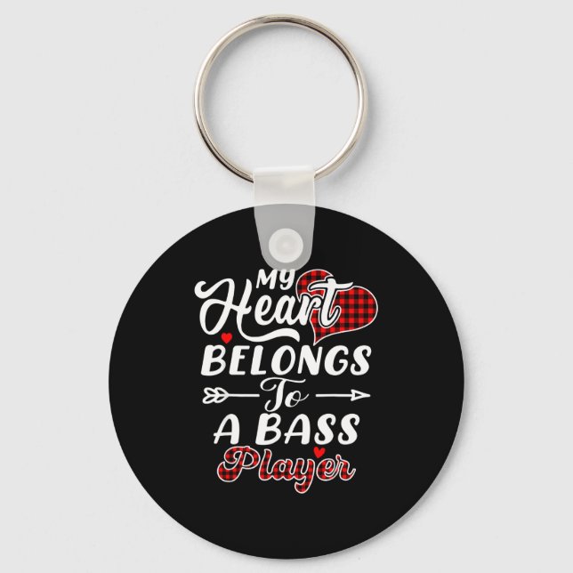 My Heart Belongs To A B Player Shirt Funny Valenti Keychain (Front)