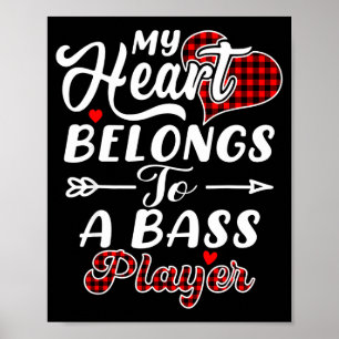 My Heart Belongs To A B Player Shirt Funny Valenti Poster