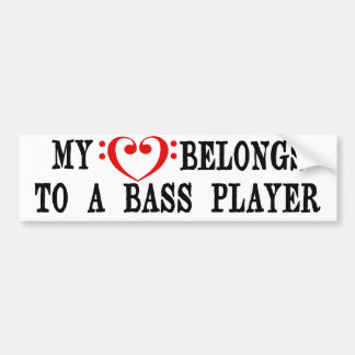 My Heart Belongs To A Bass Player Bumper Sticker