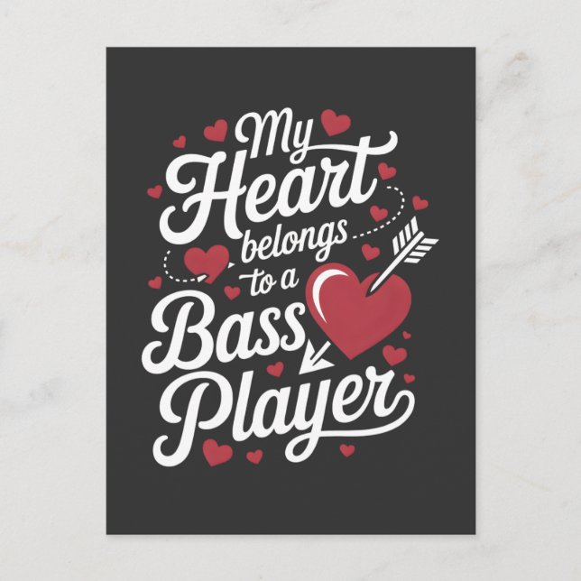 My Heart Belongs to a Bass Player Postcard (Front)