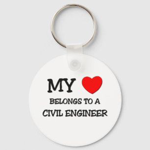 My Heart Belongs To A CIVIL ENGINEER Keychain