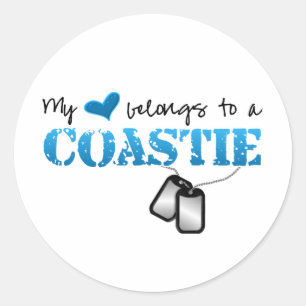 My heart belongs to a Coastie Classic Round Sticker
