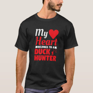 My Heart Belongs To A Duck Hunter Husband Waterfow T-Shirt