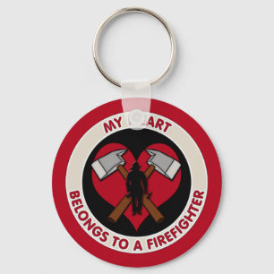 My Heart Belongs To A Firefighter Keychain
