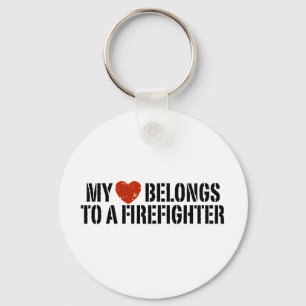 My Heart Belongs To A Firefighter Keychain