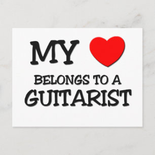 My Heart Belongs To A GUITARIST Postcard