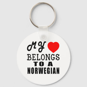 My Heart Belongs To A Norwegian Keychain
