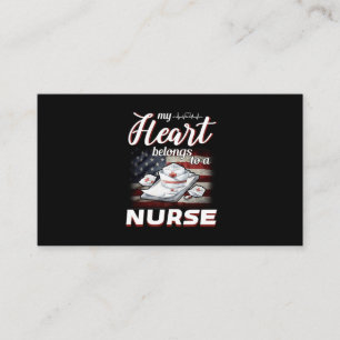 My Heart Belongs To A Nurse Business Card