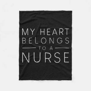 My Heart Belongs To A Nurse Valentine Love Rn Nurs Fleece Blanket