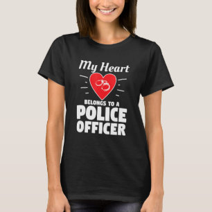 My Heart Belongs To A Police Officer Wife Husband T-Shirt